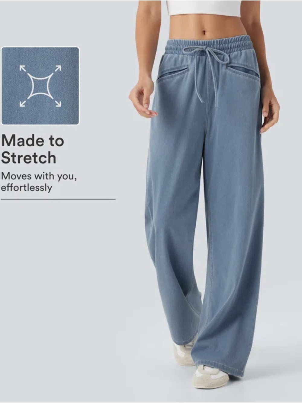 Halara Flex™ High Waisted Drawstring Wide Leg InstantCool Stretchy Knit